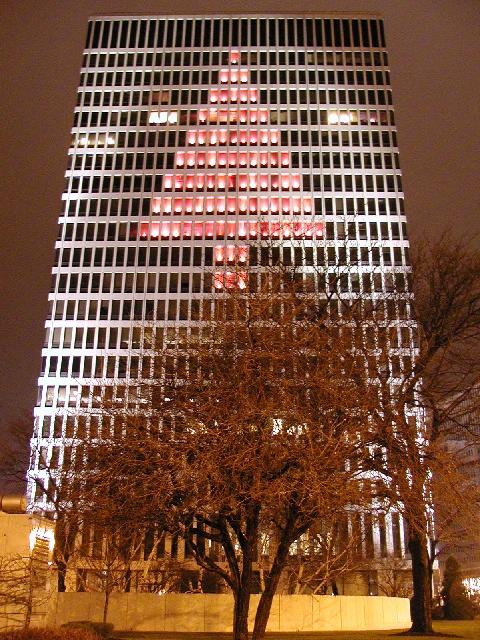 Rochester NY New York December 15th 2002 POD HSBC Christmas Tree Night Time Rochester NY Picture Of The Day Photo Photos Pictures Image Images